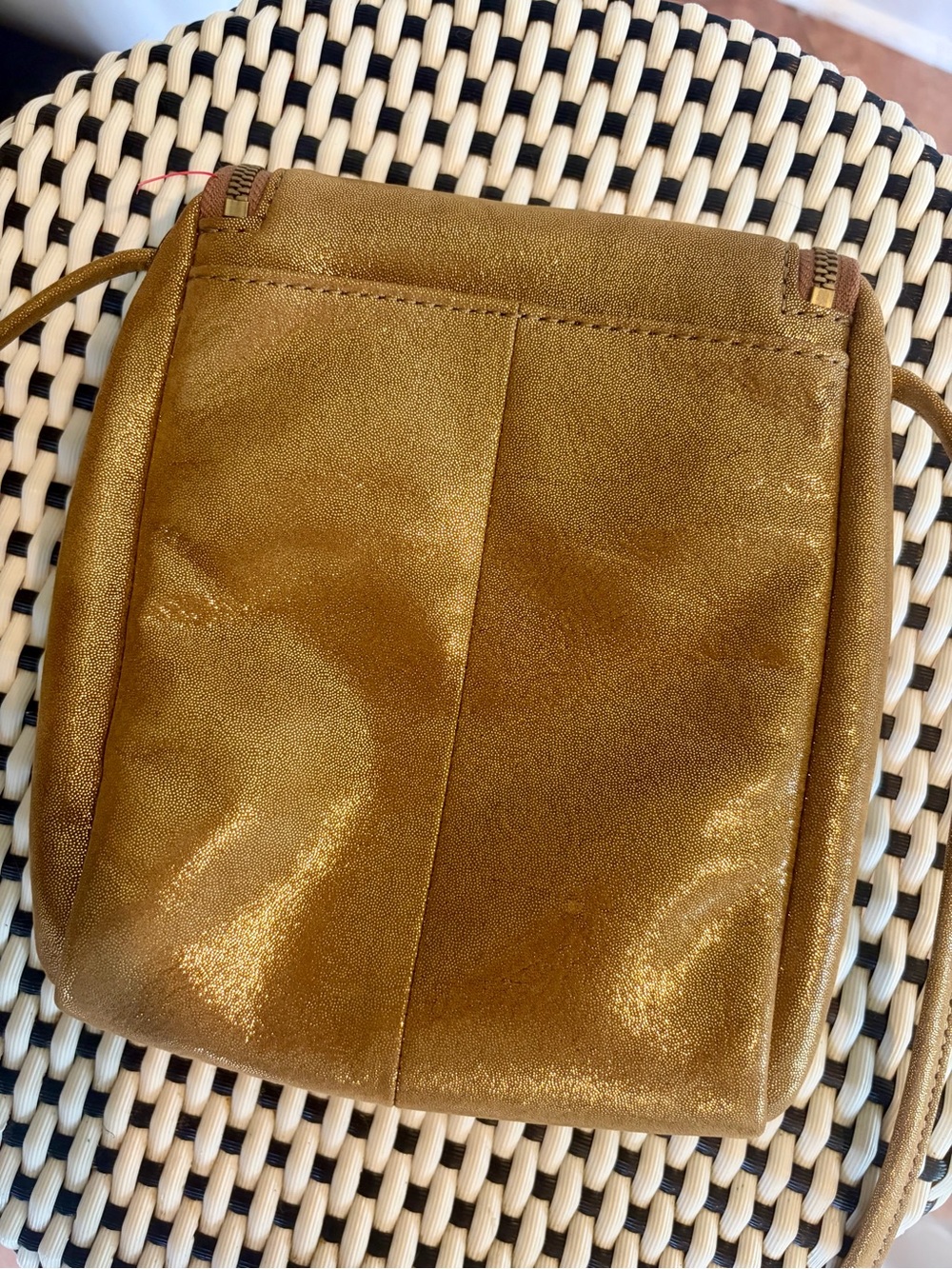 HOBO Fern Shimmer Leather Saddle Bag Crossbody Purse - Picture 9 of 9